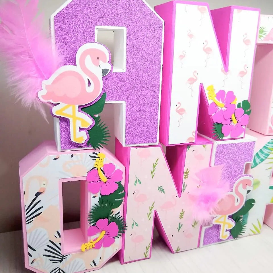 Flamingo 3D Letters Tropical Party Decorations  Flamingo Birthday Party Flamingo Theme Party Flamingo Table Decor Flamingo Centerpiece Mi tienda