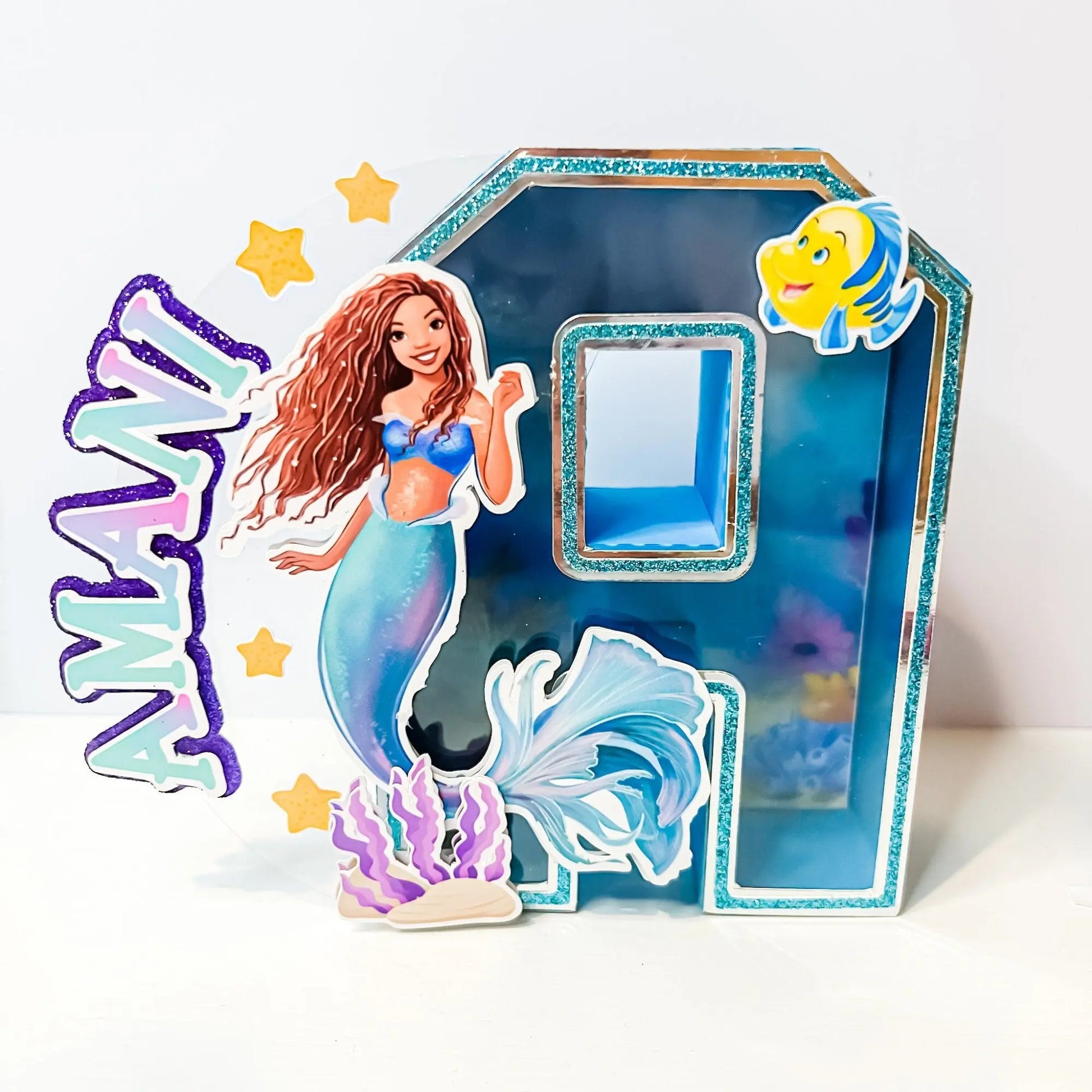 Personalized Little Mermaid 3D Letters | Ariel Inspired Party Decorations | Custom Mermaid Birthday Table Decor | Mermaid Theme Name Sign Mi tienda