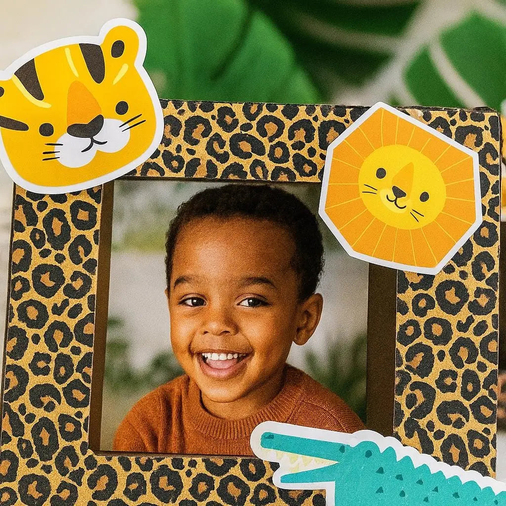 Safari Jungle Photo Frame Favor | Leopard Print | Custom Name Mi tienda