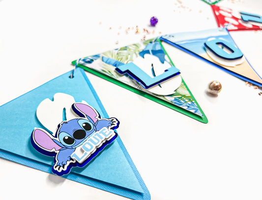 Stitch Happy Birthday Banner Stitch Theme Party Decorations Lilo and Stitch Theme Party Decor Birthday Banner Lilo and Stitch Banner Mi tienda