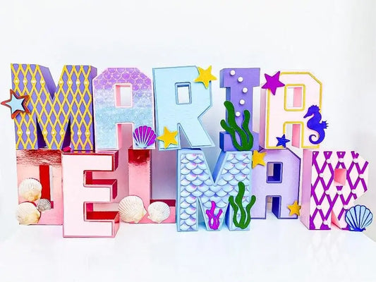 Custom 3D Under the Sea Letters | Personalized Ocean Party Decor | Baby Shower & Birthday Centerpiece Mi tienda