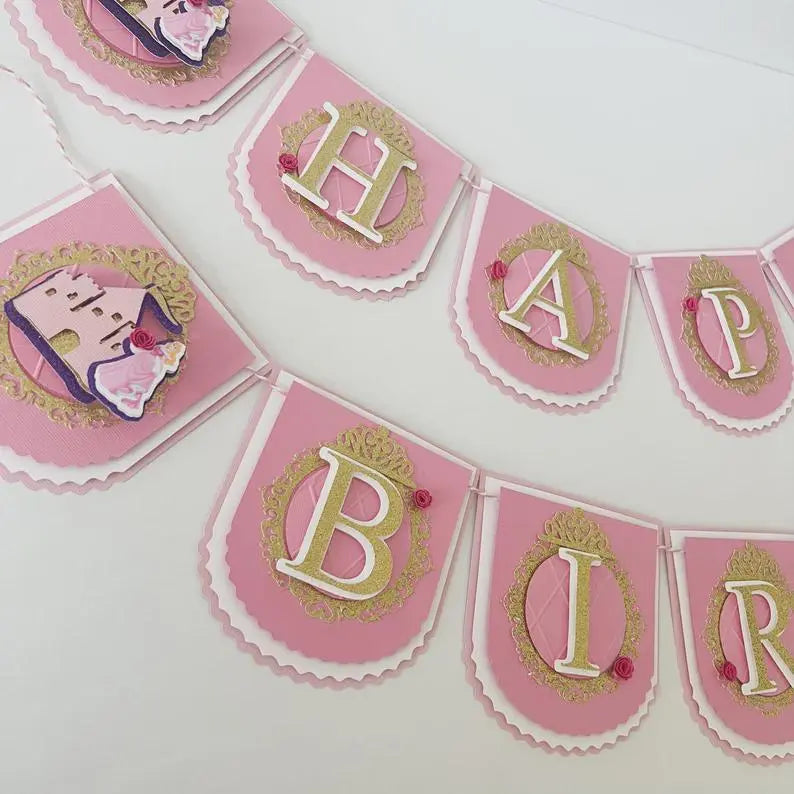 Princess 3D Letters & Party Bundle | Personalized Banner | Favor Boxes and Water Labels | Princess Birthday Decor Mi tienda