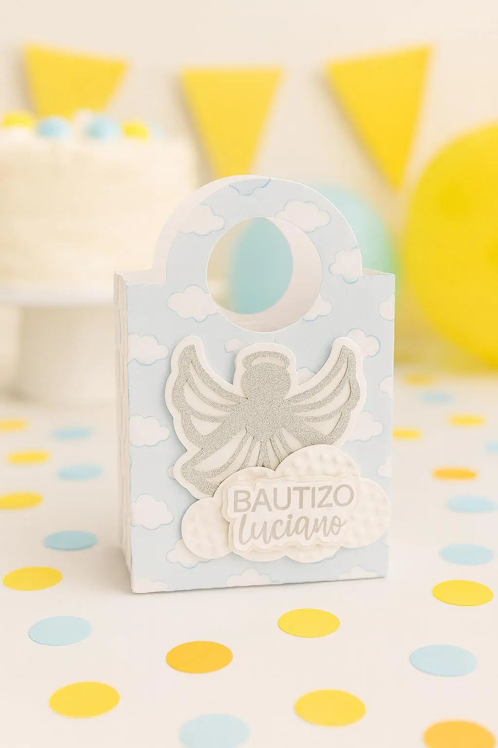 Angel Favor Boxes: Personalized Cardstock Party Favors for Baptism, Christening, Baby Shower, First Communion Mi tienda