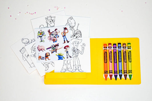 Toy Story Coloring Book Party Favor – Personalized Kids Activity Pack with Crayons & Stickers | Custom Toy Story Birthday Decor Mi tienda
