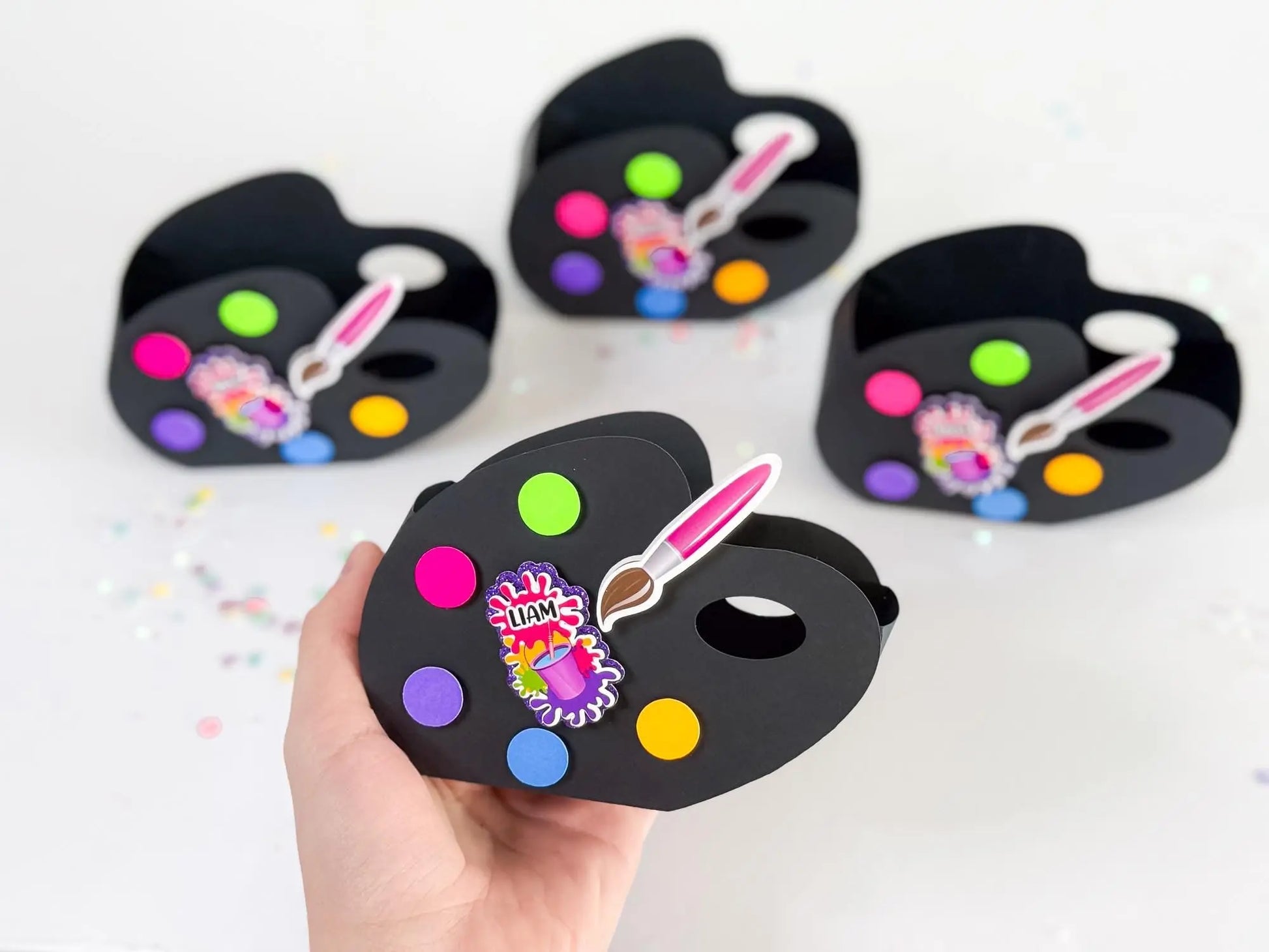 Color Swatch Favor Box | Art Party Candy Holder | Kids Paint Birthday Goodie Box | Set of 6 Mi tienda