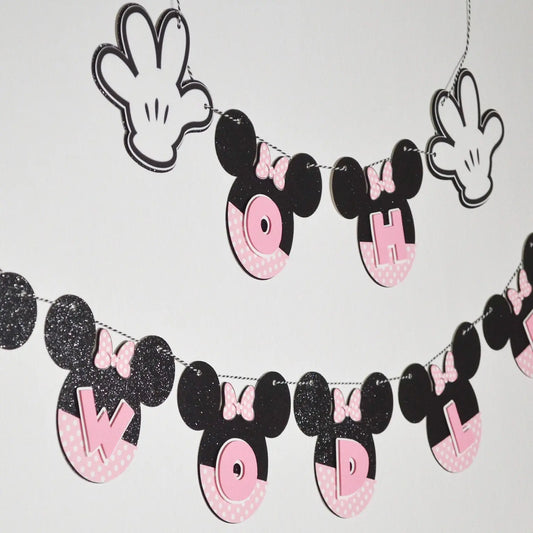 Oh Twodles Birthday Banner – Minnie Mouse 2nd Birthday Party Decor Mi tienda