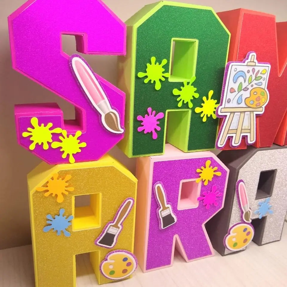 Art Party 3D Letters, Art Party Decorations, Art Birthday Party, Customized Letters, Paint Party, Artist Party Supplies Mi tienda