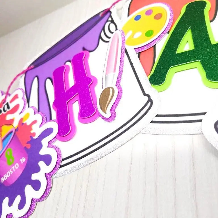 Paint Happy Birthday Banner Art Theme Party Decorations Paint Theme Party Decor Birthday Banner Painting Party Theme Mi tienda