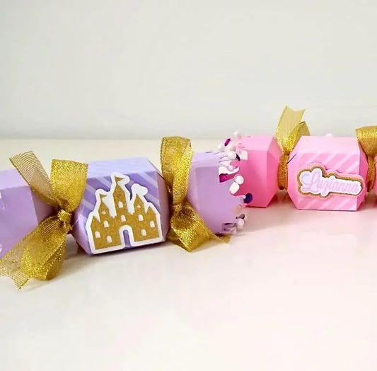 Princess Castle Favor Box: Pink, Purple & Gold Party Decor Mi tienda