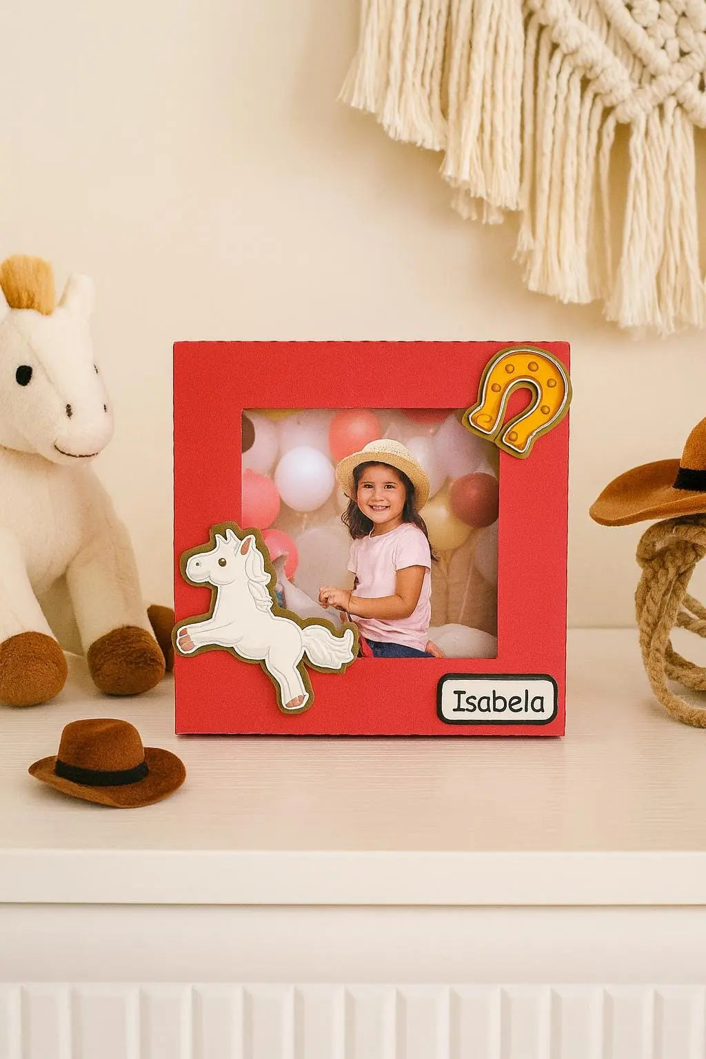 Personalized Horse Photo Frame | Farm Birthday Party Decoration Mi tienda