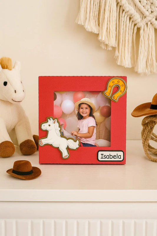 Personalized Horse Photo Frame | Farm Birthday Party Decoration Mi tienda