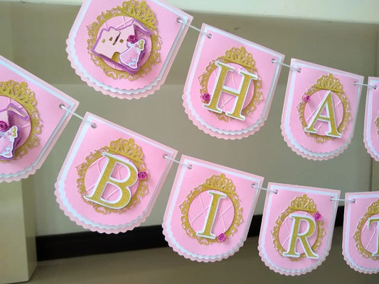 Aurora Banner, Princess Party Decorations, Sleeping Princess, Aurora Birthday, Sleeping Beauty Banner, Pink and Gold Princess Theme Mi tienda