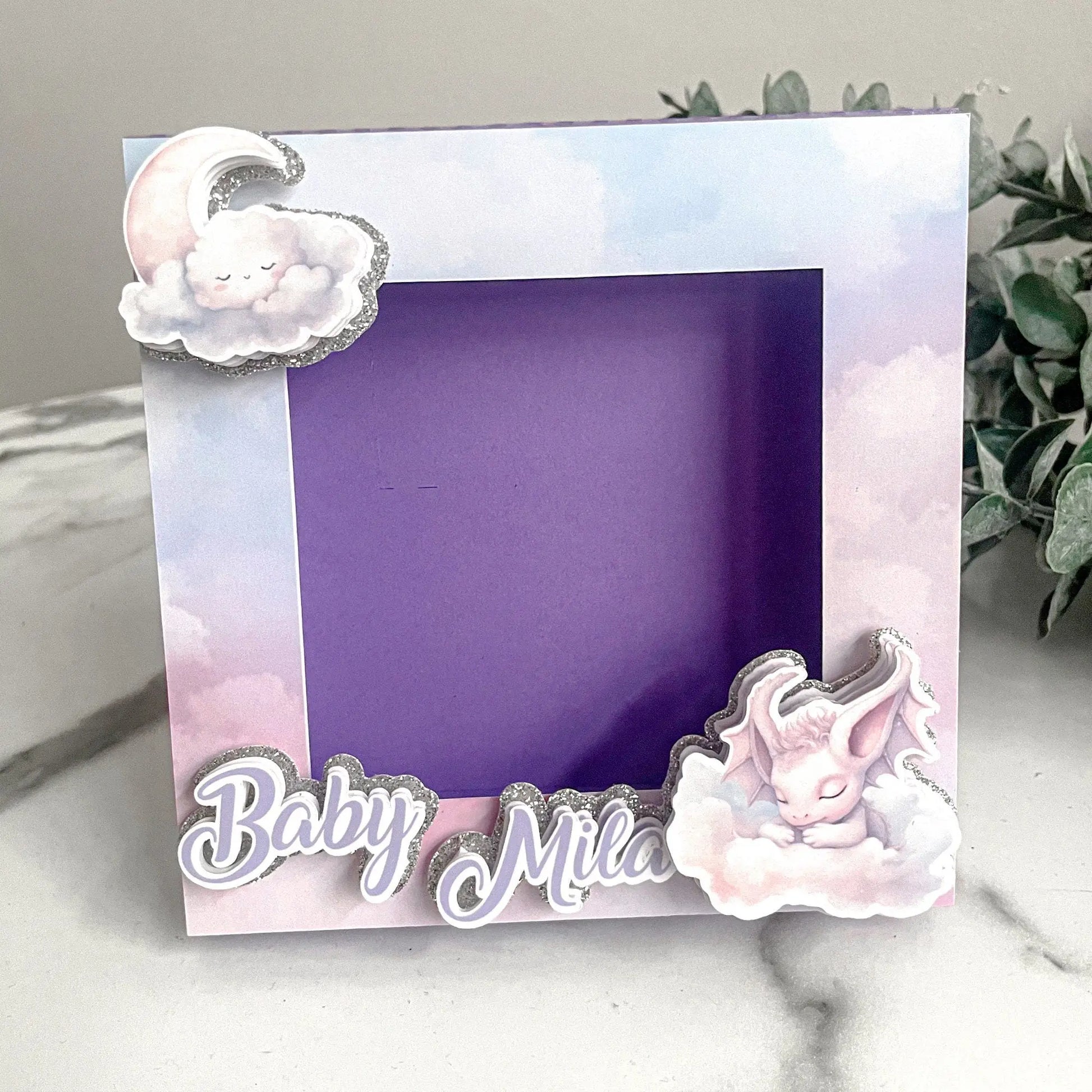 Custom Dragon Photo Frame | Personalized Nursery & Baby Room Decor Mi tienda