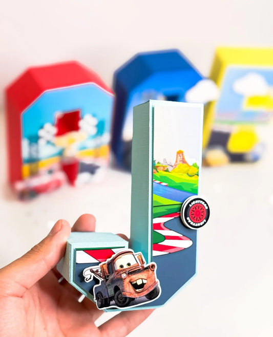 Cars Movie 3D Letters – Custom Handmade Party Decor for Kids Birthday | Racing Theme Table Centerpiece Mi tienda