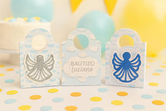 Angel Favor Boxes: Personalized Cardstock Party Favors for Baptism, Christening, Baby Shower, First Communion Mi tienda