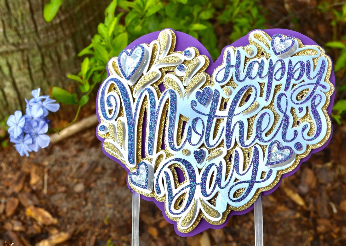 Happy Mother's Day Cake Topper, Mother's Day Party Decorations, Mother's Day Centerpiece, Glitter Cake Topper, Mom Gift, Sparkly Topper Mi tienda