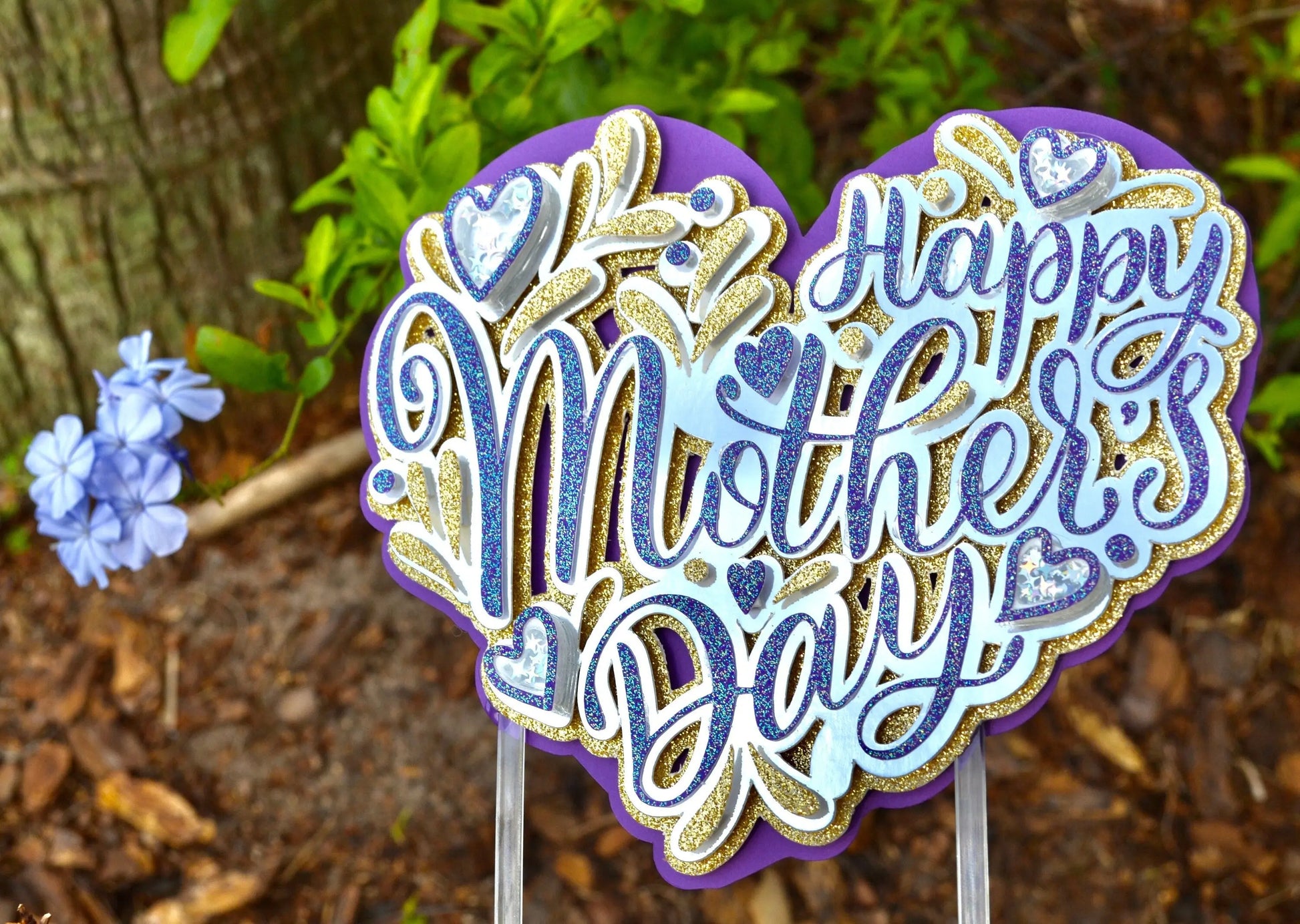 Happy Mother's Day Cake Topper, Mother's Day Party Decorations, Mother's Day Centerpiece, Glitter Cake Topper, Mom Gift, Sparkly Topper Mi tienda