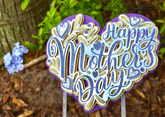 Happy Mother's Day Cake Topper, Mother's Day Party Decorations, Mother's Day Centerpiece, Glitter Cake Topper, Mom Gift, Sparkly Topper Mi tienda