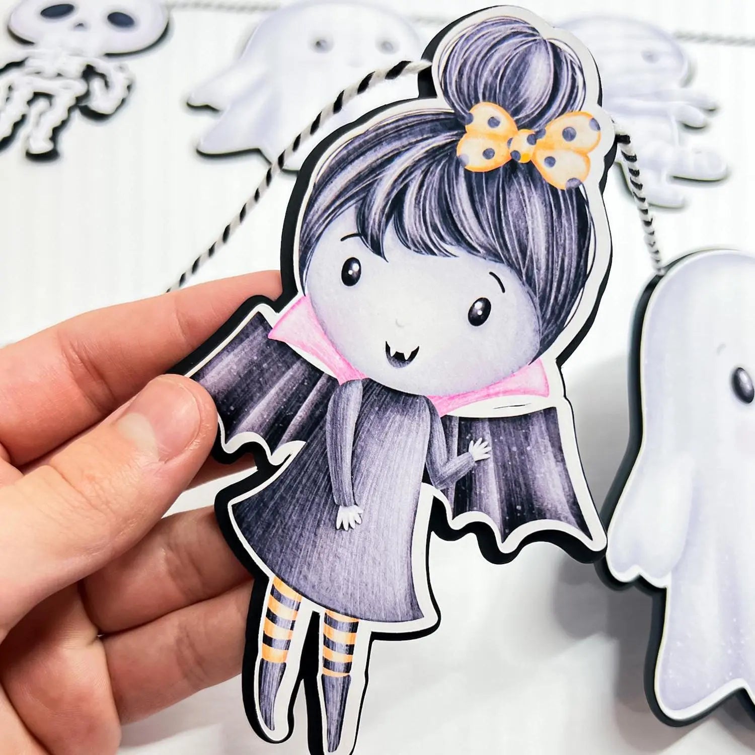 Halloween Ghost & Skeleton Garland – Cute Kids Halloween Banner, Spooky Party Bunting Mi tienda