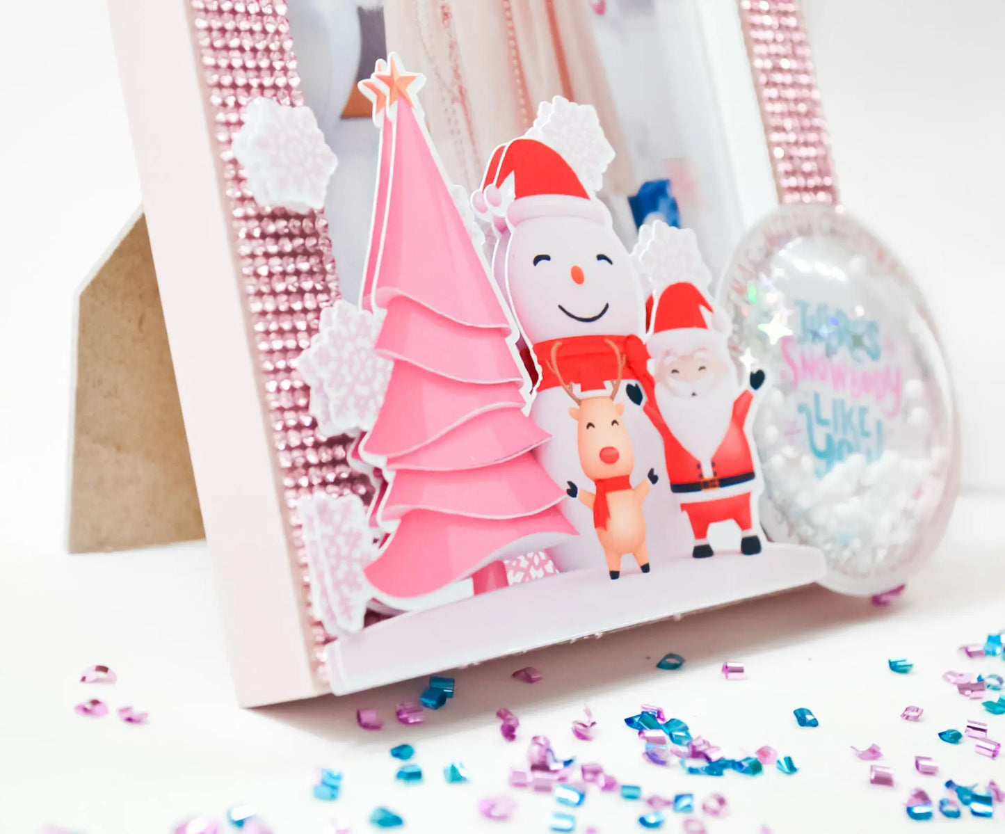 Personalized Pink Christmas Picture Frame 5x7 | Holiday Photo Gift Mi tienda