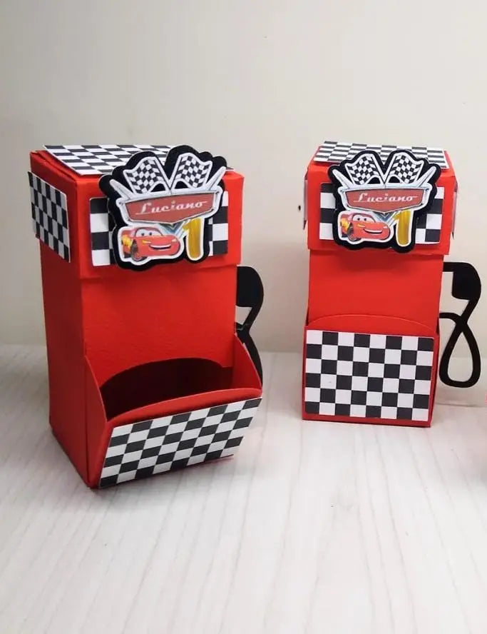 Race Car Favor Box | Custom Racing Party Favors | Race Car Birthday Decorations | Fuel Station Candy Box | Racing Theme Party Supplies Mi tienda