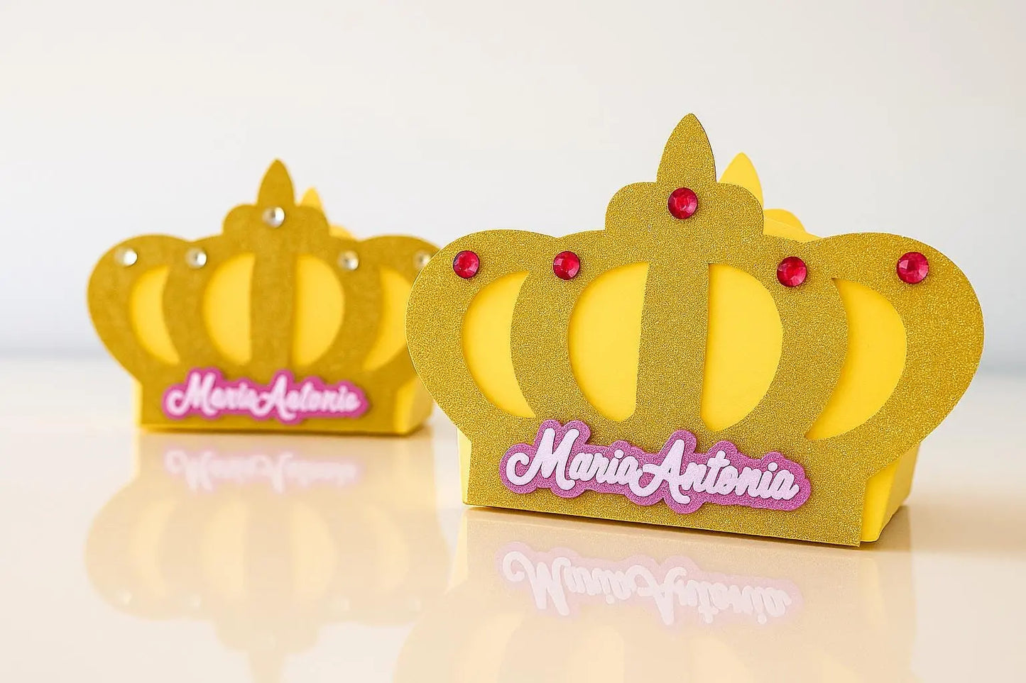 Gold Glitter Crown Favor Box – Personalized Princess Party Candy Box for Birthday, Baby Shower & Quinceañera Mi tienda