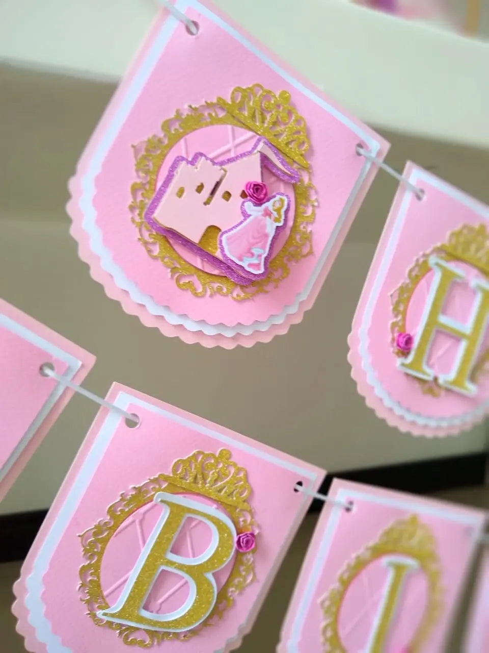 Aurora Banner, Princess Party Decorations, Sleeping Princess, Aurora Birthday, Sleeping Beauty Banner, Pink and Gold Princess Theme Mi tienda