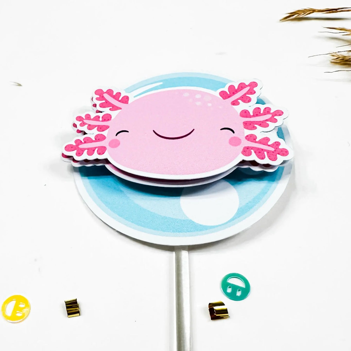 Axolotl Cupcake Toppers Axolotl Party Decorations Cute Axolotl Theme Party Pink Axolotl Toppers Axolotl Birthday Party Salamander Party Mi tienda