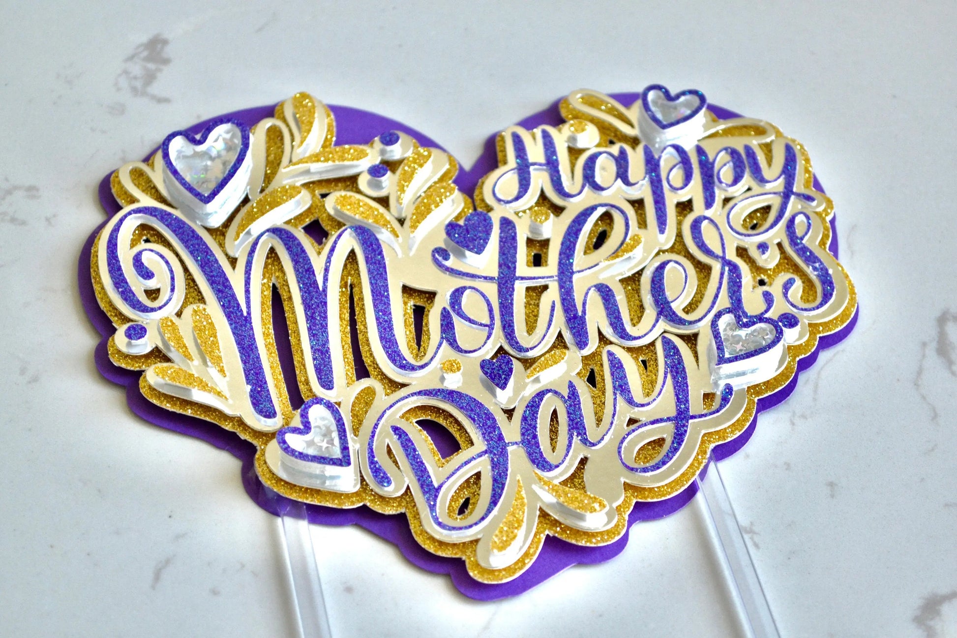 Happy Mother's Day Cake Topper, Mother's Day Party Decorations, Mother's Day Centerpiece, Glitter Cake Topper, Mom Gift, Sparkly Topper Mi tienda