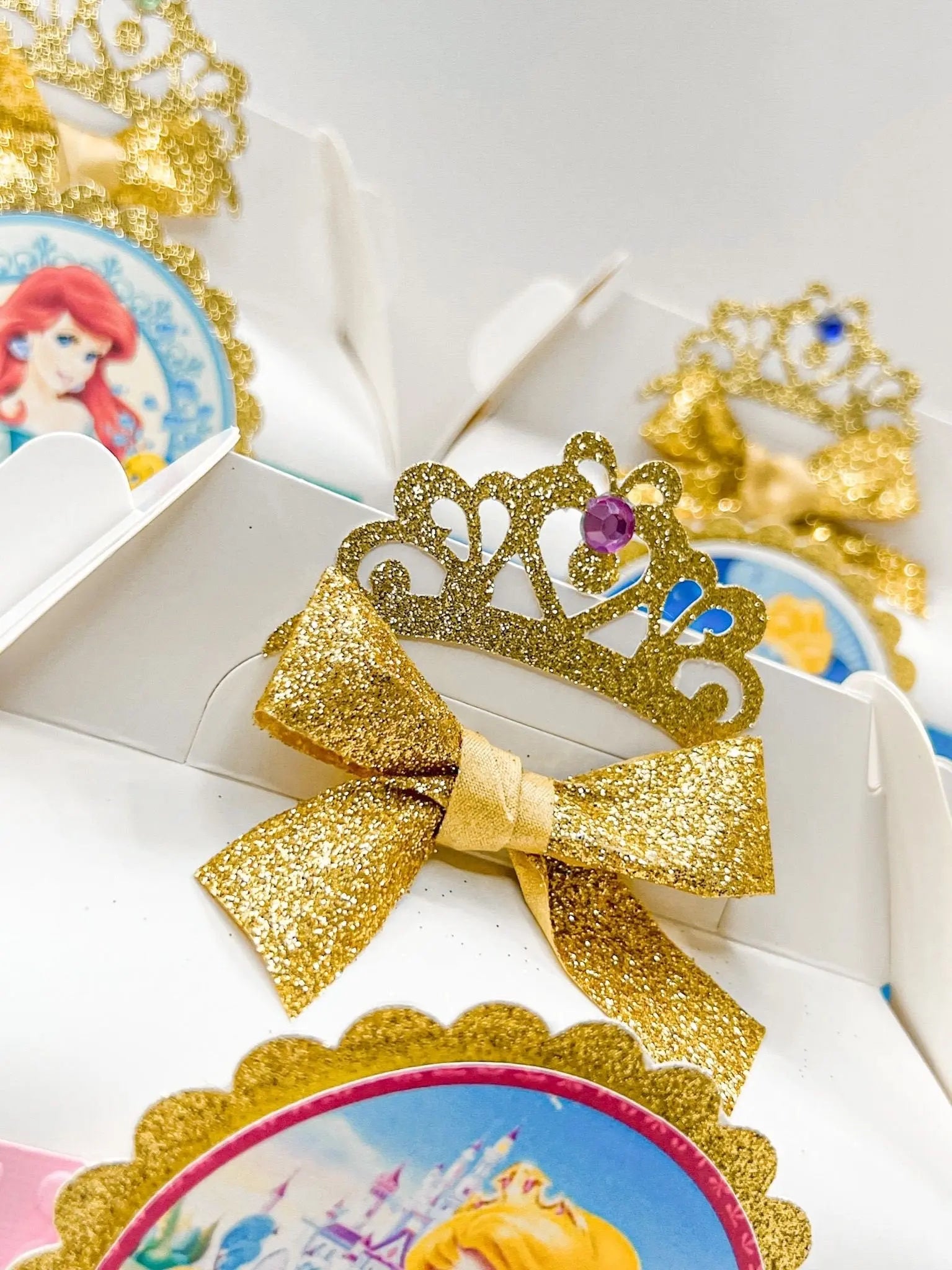 Princess Favor Boxes – Royal Party Gift Boxes with Crown & Bow – Princess Theme Birthday Decorations Mi tienda