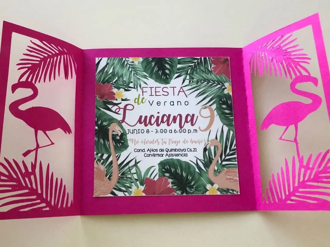 Flamingo Birthday Invitation Tropical Invitation Lets Flamingle Party Flamingo Tropical Themed Flamingle Invitation Tropical Birthday Party Mi tienda