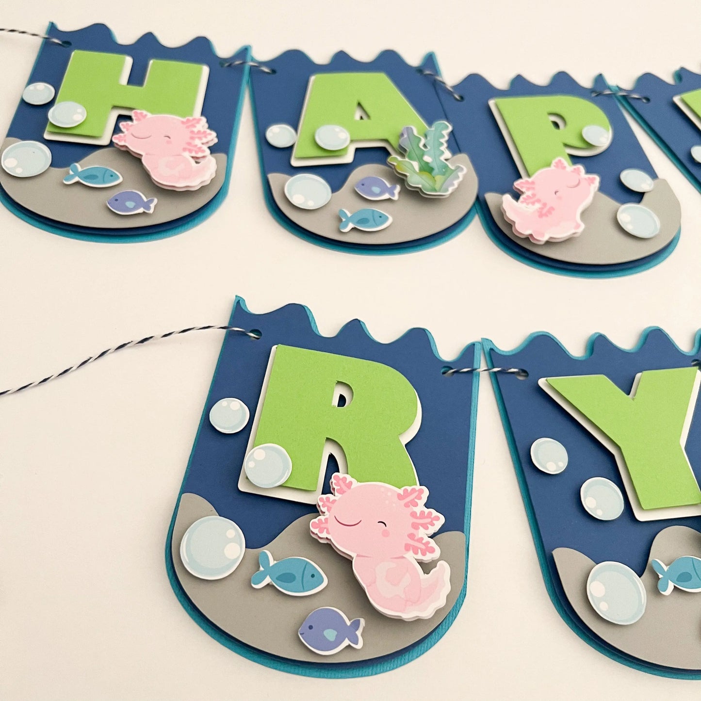 Axolotl Happy Birthday Banner Axolotl Party Decorations Ocean Theme Party Cute Axolotl Theme Party Salamander Party Axolotl Banner Mi tienda