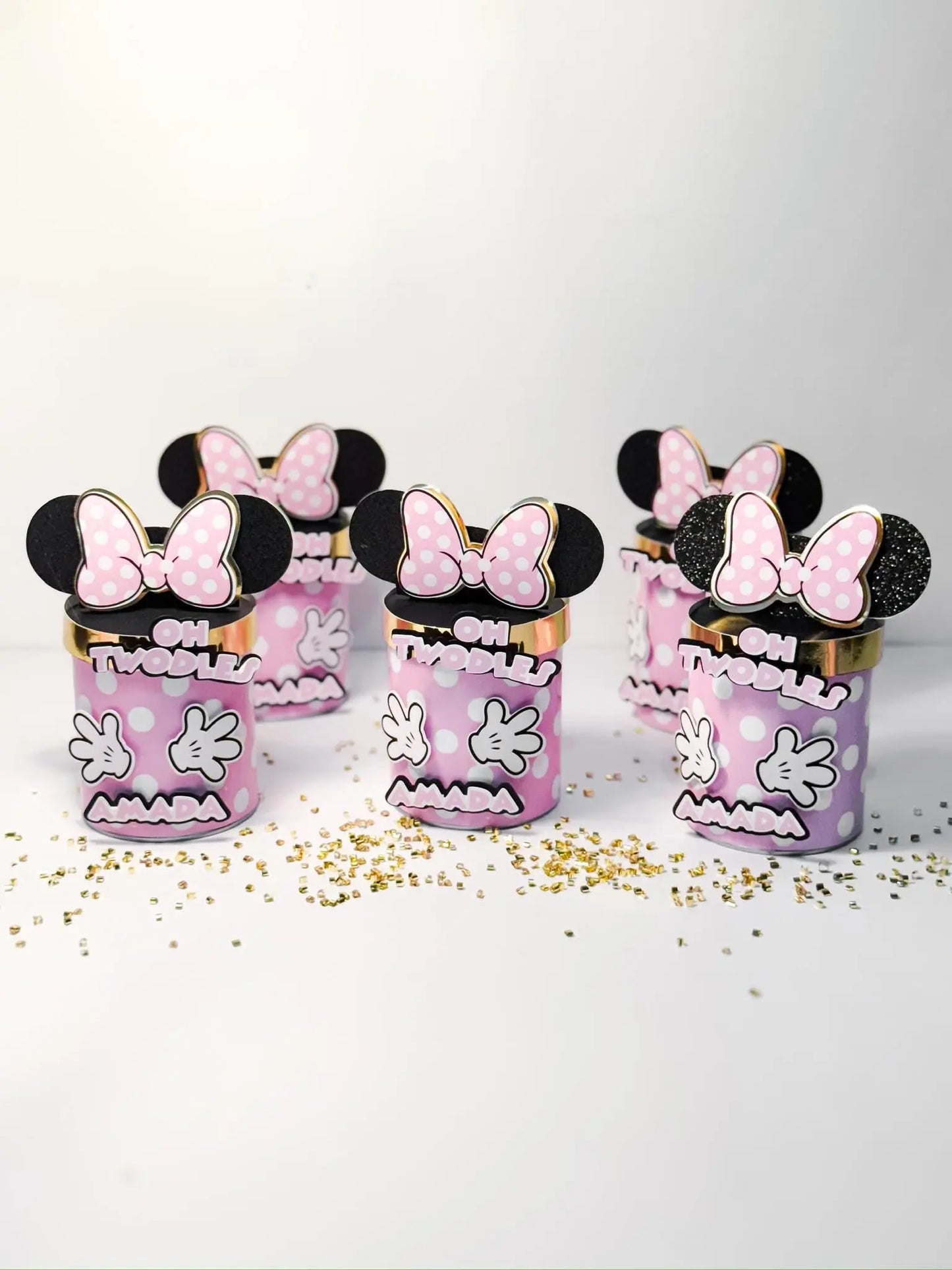 Minnie Mouse Favor Boxes – Set of 6 Personalized Oh Twodles Party Favors with Chips Included Mi tienda