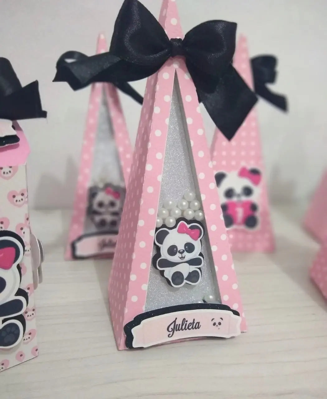 Panda Party Favor Boxes – Personalized Panda Birthday or Baby Shower Decor Mi tienda