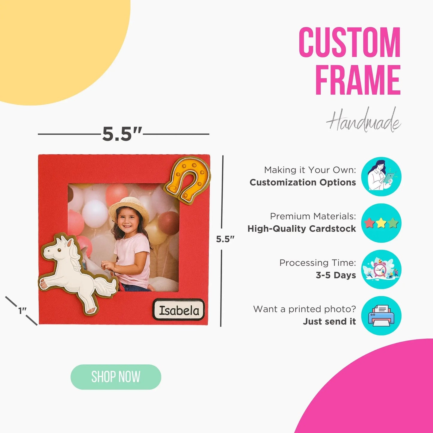 Personalized Mermaid Photo Frame | Little Mermaid Party Favor Mi tienda