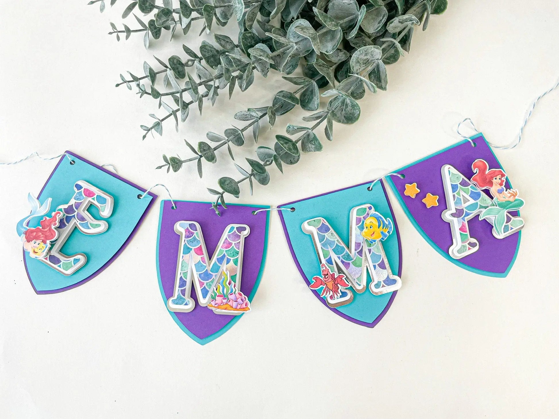 Mermaid Birthday Banner, Little Mermaid Party Decorations, Ariel Party Supplies, Little Mermaid Inspired Banner, Ariel Princess Banner Mi tienda