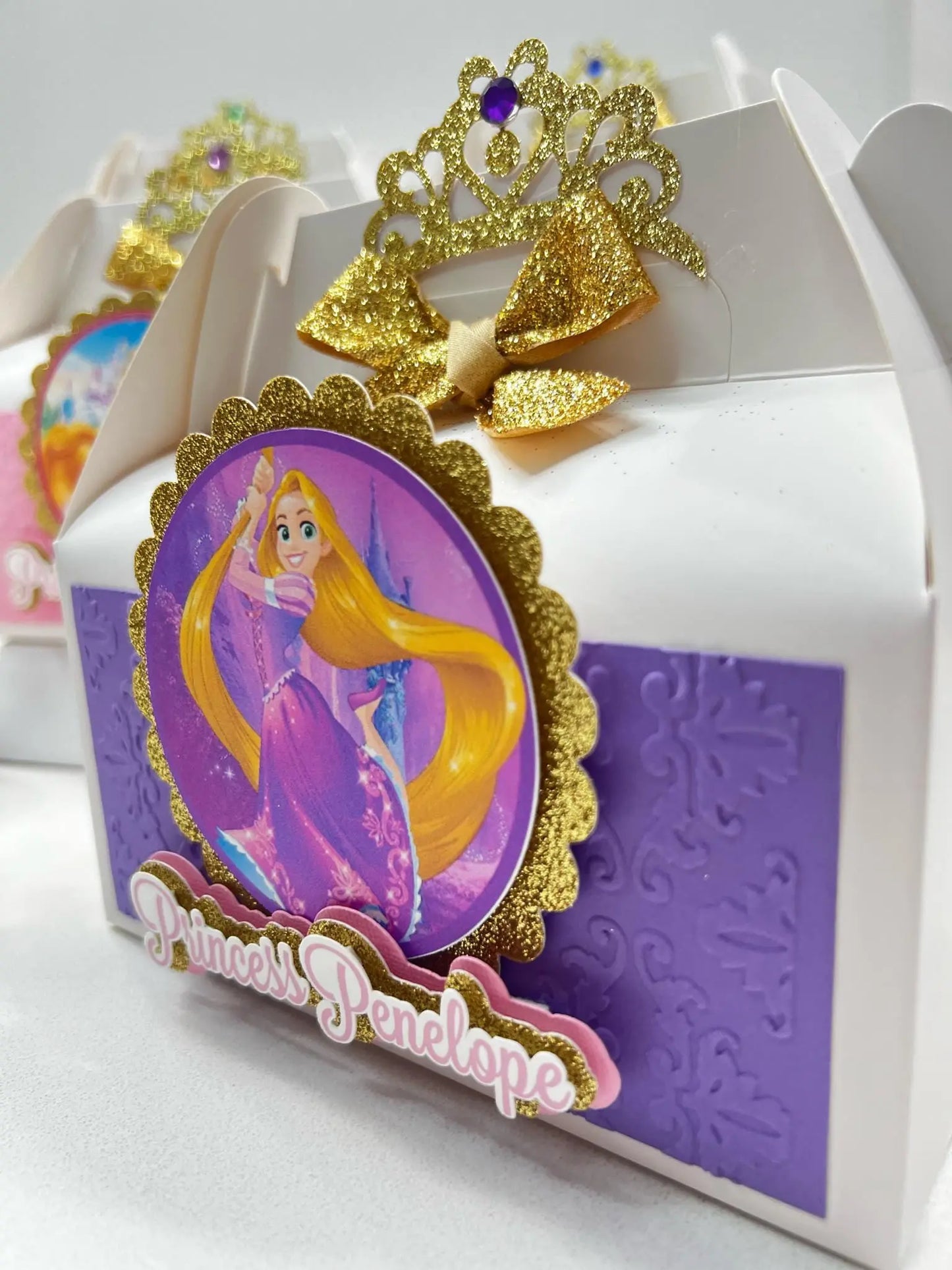 Princess Favor Boxes – Royal Party Gift Boxes with Crown & Bow – Princess Theme Birthday Decorations Mi tienda
