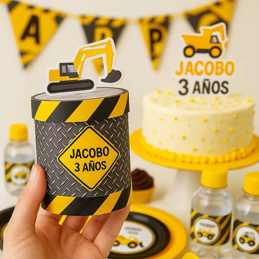 Construction Pringles Party Favors | Personalized Snack Can Wrappers | Truck Birthday Favor, Kids Snack Label Mi tienda