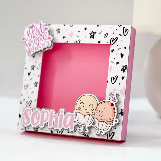 Kawaii Best Friend Photo Frame | Personalized Pink Ice Cream Design Mi tienda