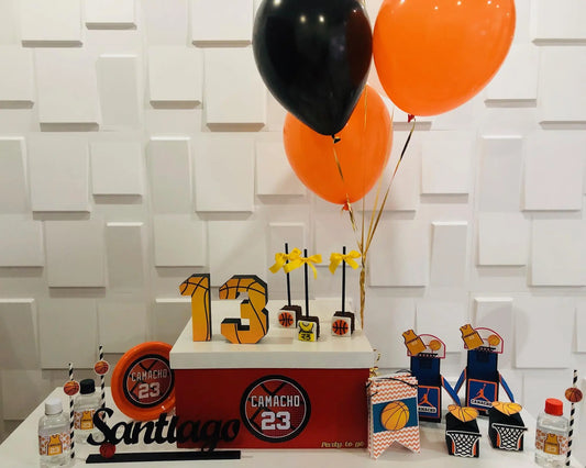 Basketball Birthday Party Decorations – Custom Favor Boxes, 3D Letters, Banner, Plates & Water Labels Mi tienda