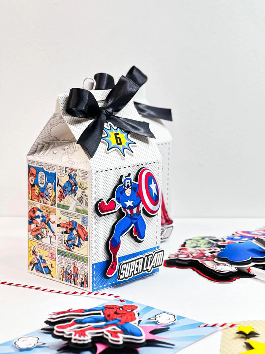 Comic Book Favor Boxes, Superhero Birthday Party Decorations Mi tienda
