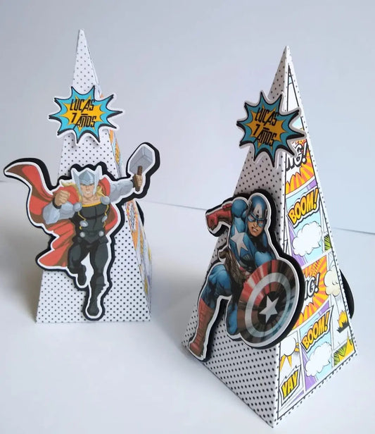 Superhero Favor Boxes: Comic Book Party Treat Boxes with Satin Bow Mi tienda