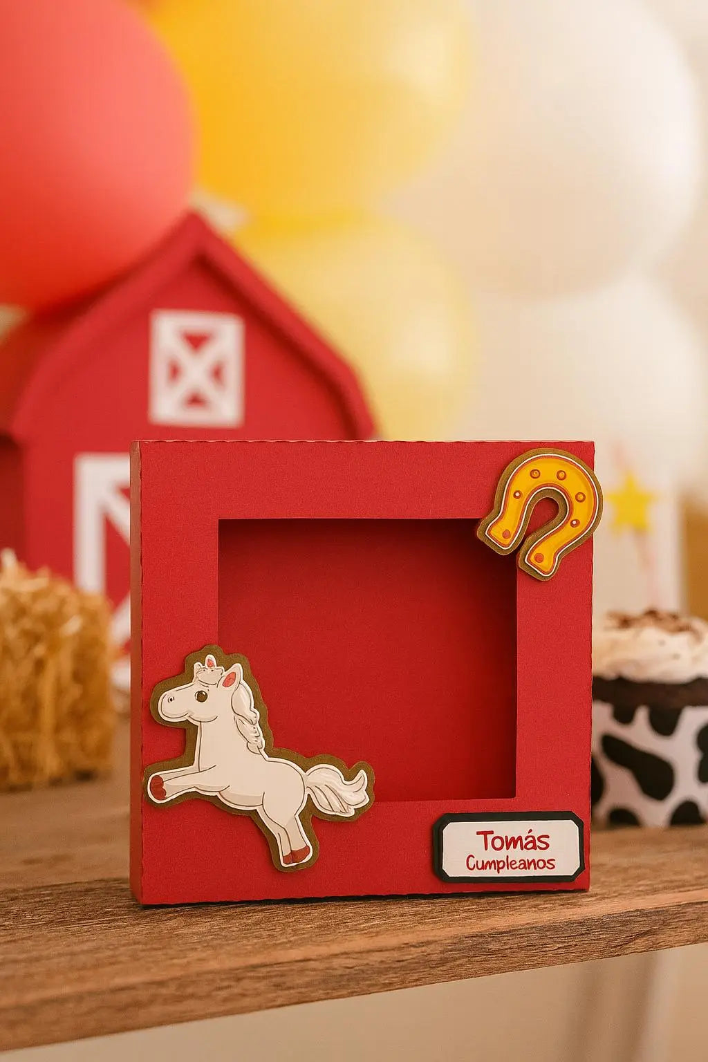 Personalized Horse Photo Frame | Farm Birthday Party Decoration Mi tienda
