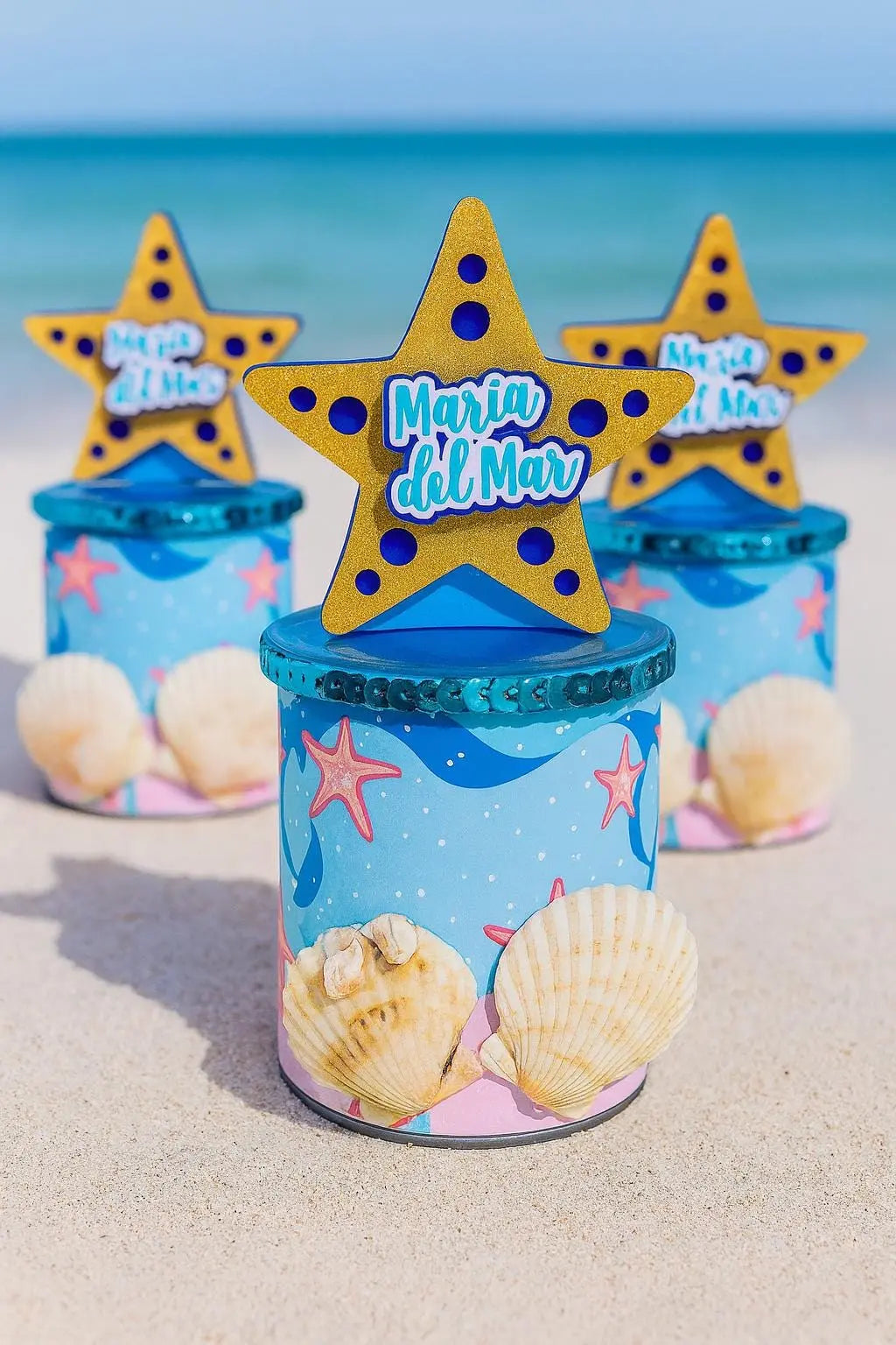 Seashell Chip Can Favors | Under the Sea Ocean Party Decor Mi tienda