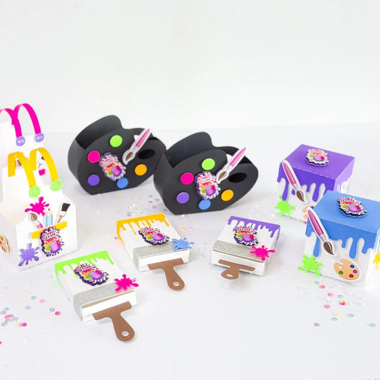 Personalized Paint-Themed Party Favor Boxes – Fun Art Candy Holders for Kids’ Birthday Celebrations – 4 Pcs Mi tienda