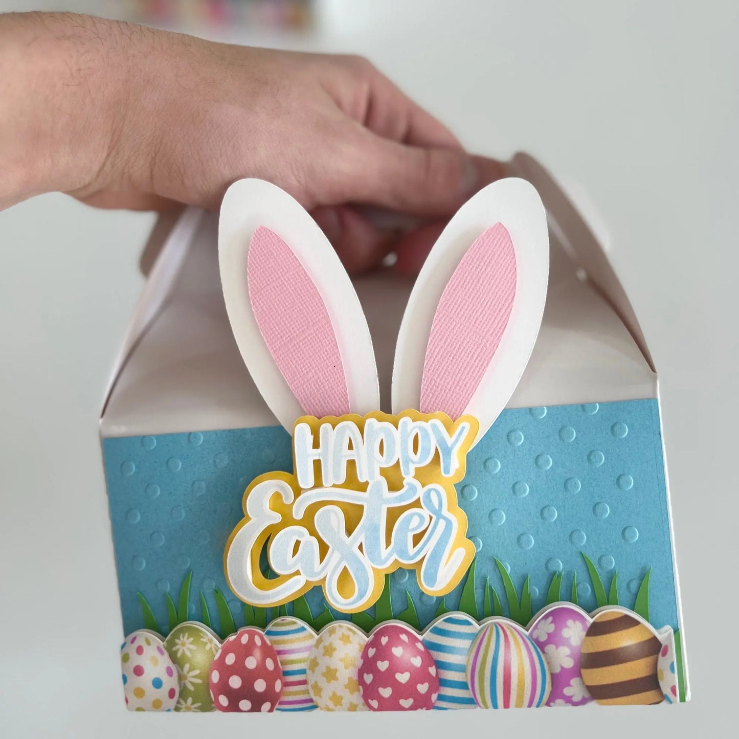 Esster Bunny Gable Box Favor - Happy Easter Party Treat Gift Box Mi tienda
