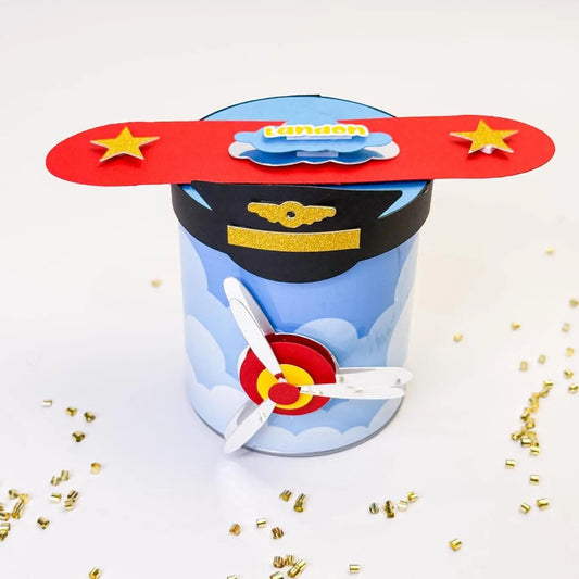 Airplane Party Favor Can – Custom Pilot Snack Tubes for Time Flies Birthday Theme, Set of 6 Mini Airplane Chips Cans Mi tienda
