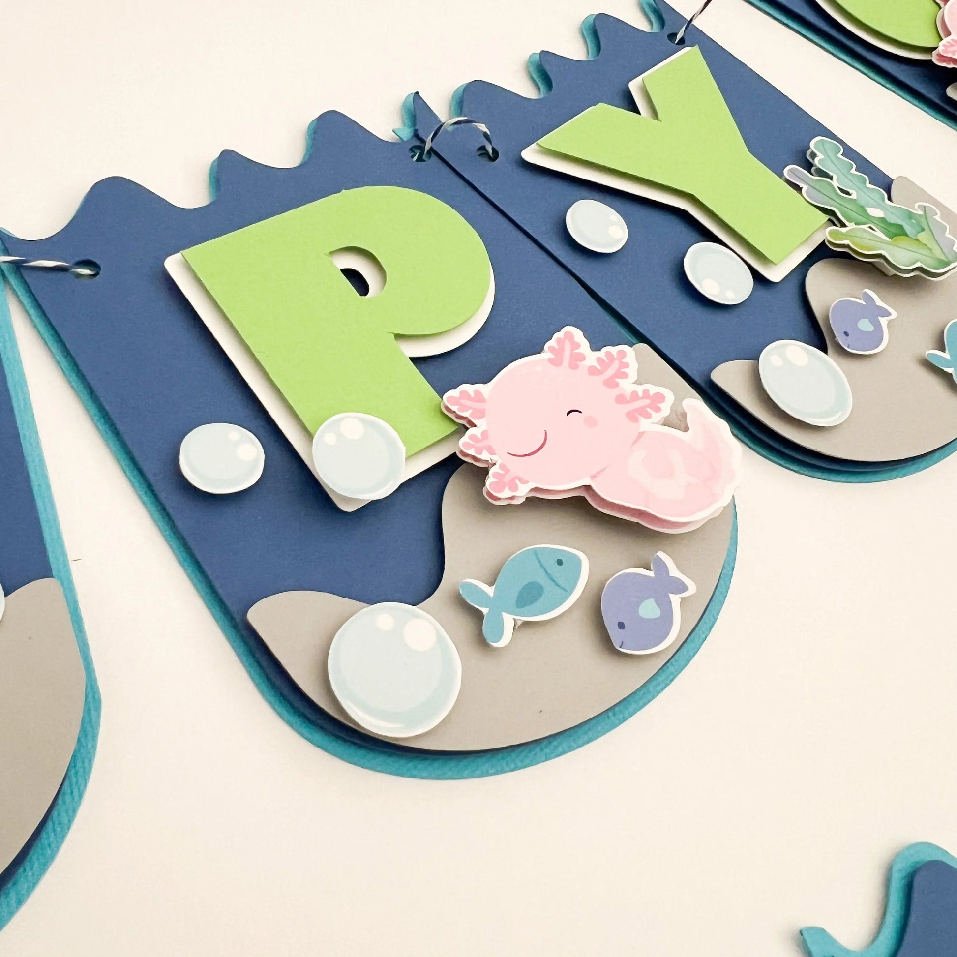 Axolotl Happy Birthday Banner Axolotl Party Decorations Ocean Theme Party Cute Axolotl Theme Party Salamander Party Axolotl Banner Mi tienda