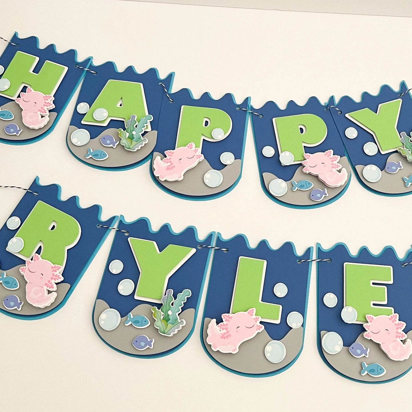 Axolotl Happy Birthday Banner Axolotl Party Decorations Ocean Theme Party Cute Axolotl Theme Party Salamander Party Axolotl Banner Mi tienda
