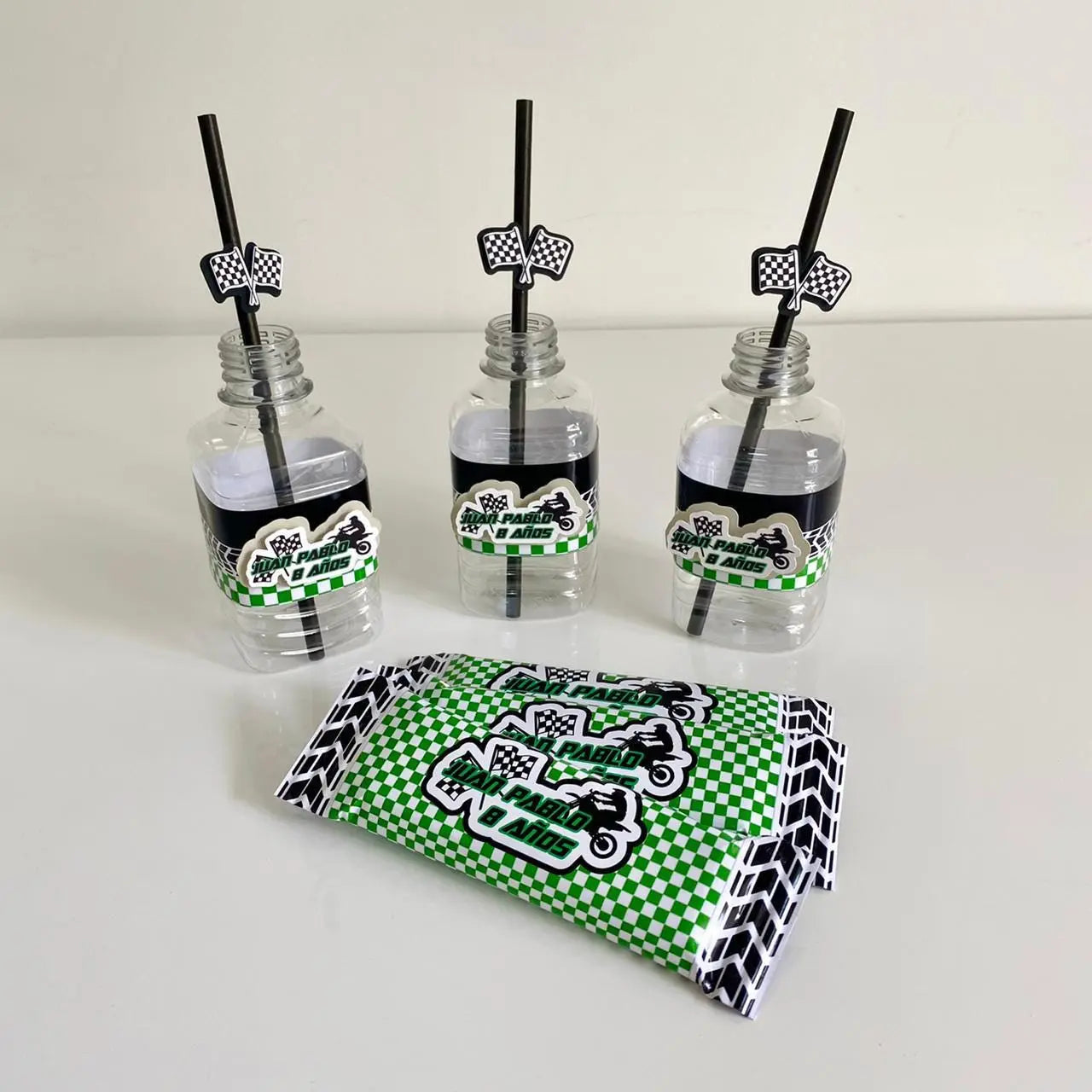Racing Birthday Party Favor Bundle – Motorcycle Theme Party Box, Custom Pringles, Favor Boxes, Hershey’s Bars, Water Labels Mi tienda